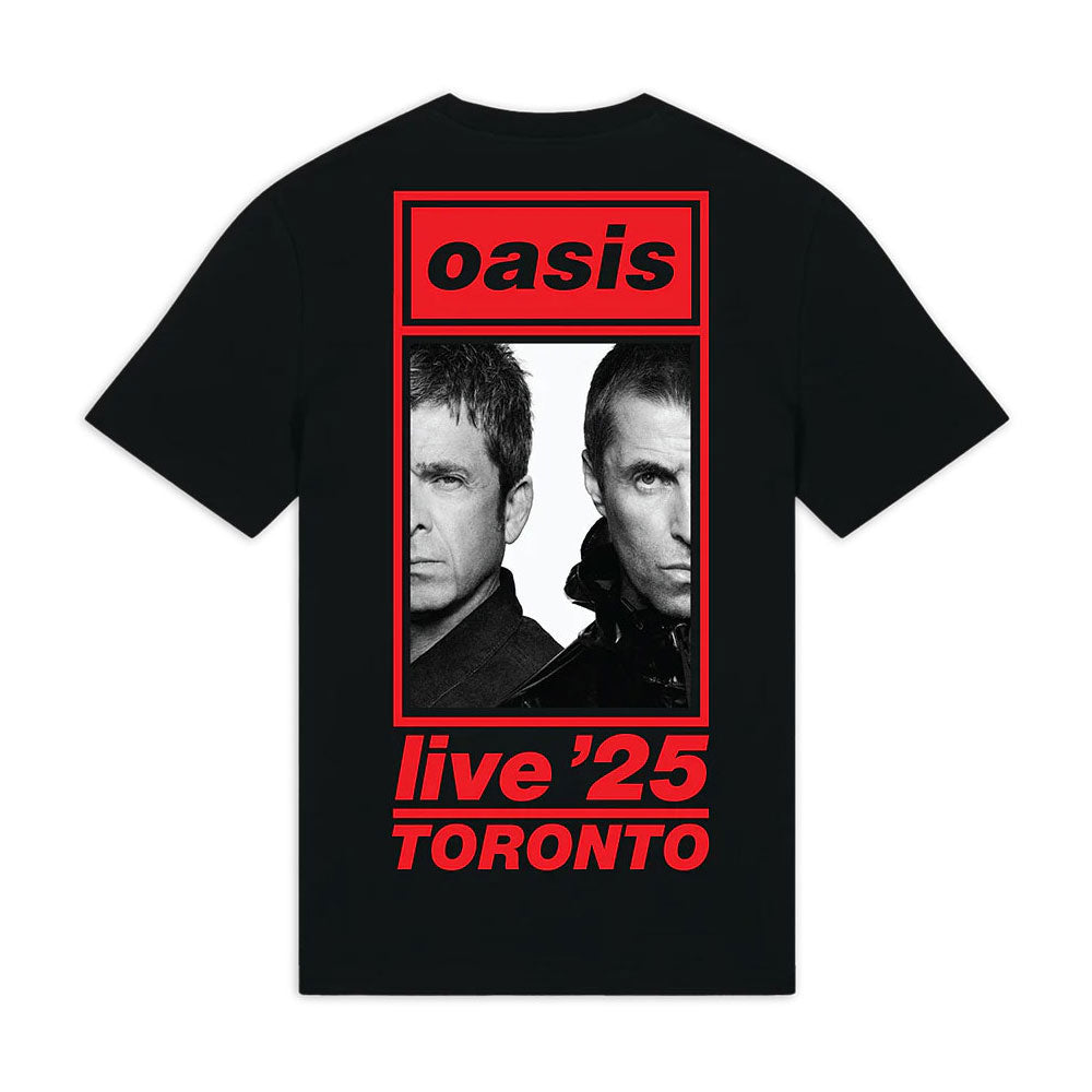 Oasis Unisex T-Shirt: Toronto Half Faces Fan Store (Black) (Back Print & Ex-Tour)