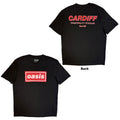 Oasis Unisex T-Shirt: Cardiff City Pop Up (Black) (Back Print & Ex-Tour)