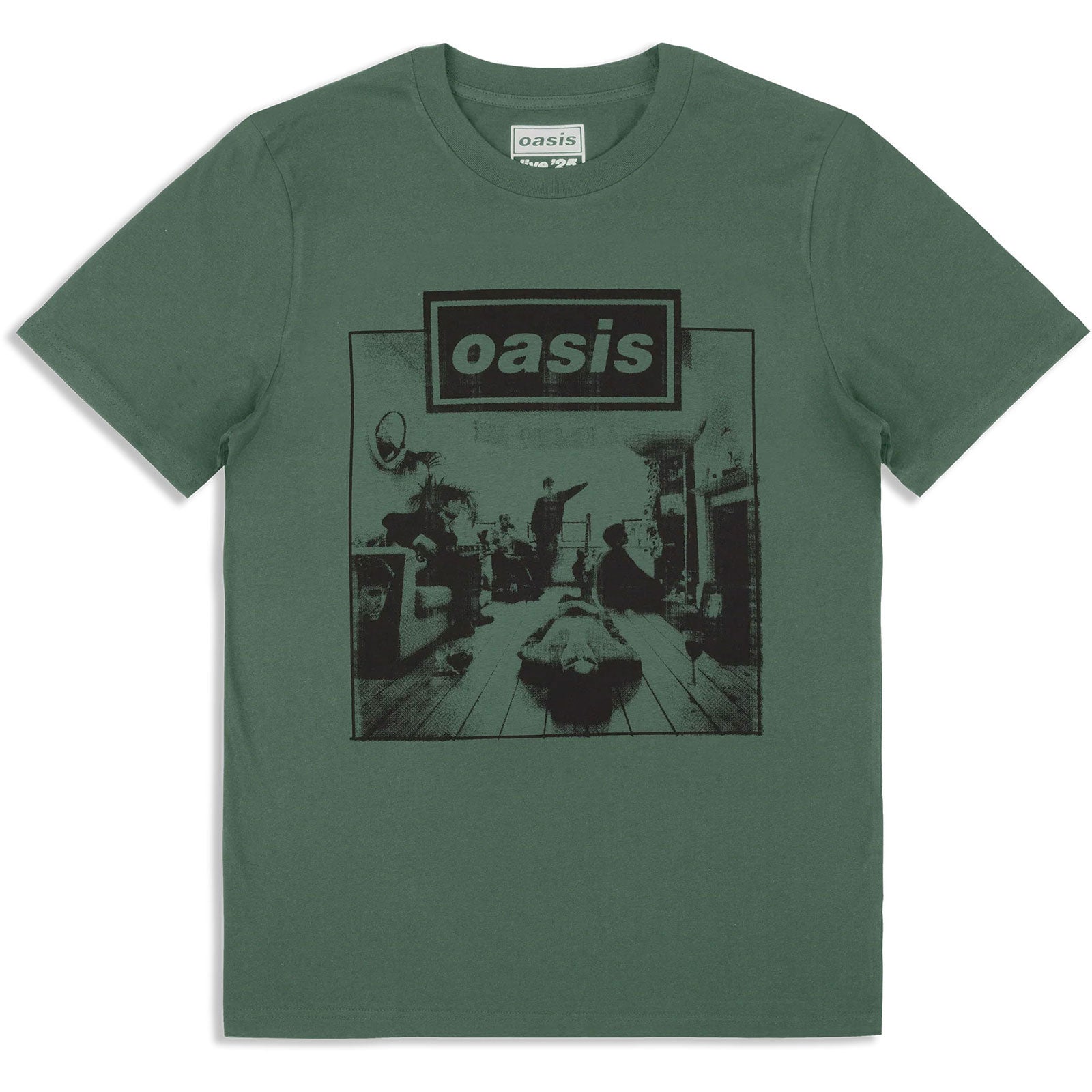 Oasis Unisex T-Shirt: Definitely Maybe Frame (Green) (Ex-Tour)