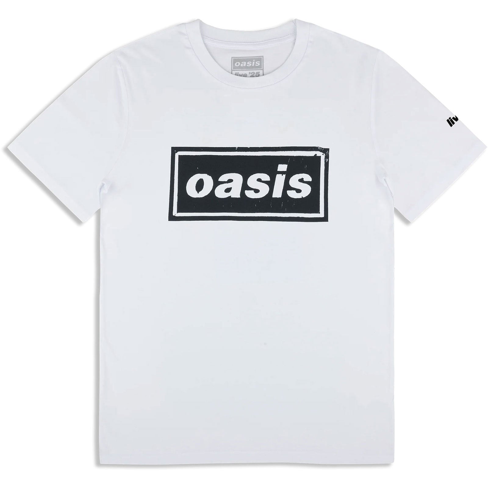 Oasis Unisex T-Shirt: Stencil Logo (White) (Ex-Tour)