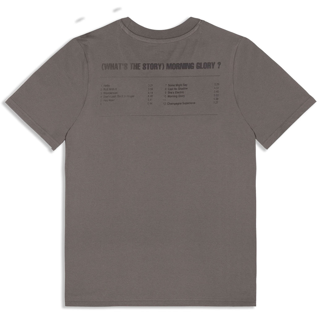 Oasis Unisex T-Shirt: What's The Story Tracklist (Grey) (Back Print & Ex-Tour)