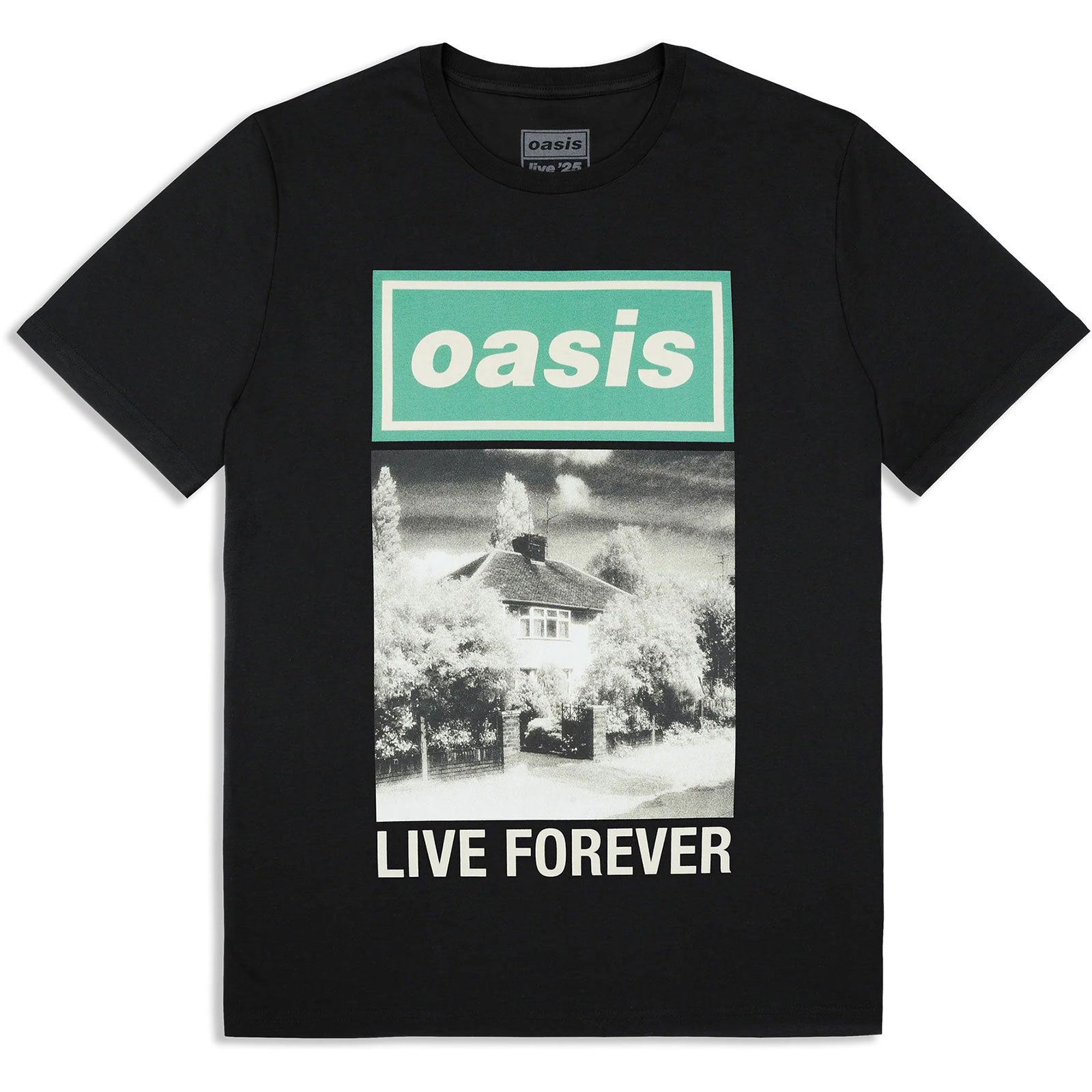 Oasis Unisex T-Shirt: Live Forever Single Cover (Black) (Ex-Tour)