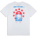 Oasis Unisex T-Shirt: What's The Story CD Star (White) (Back Print & Ex-Tour)