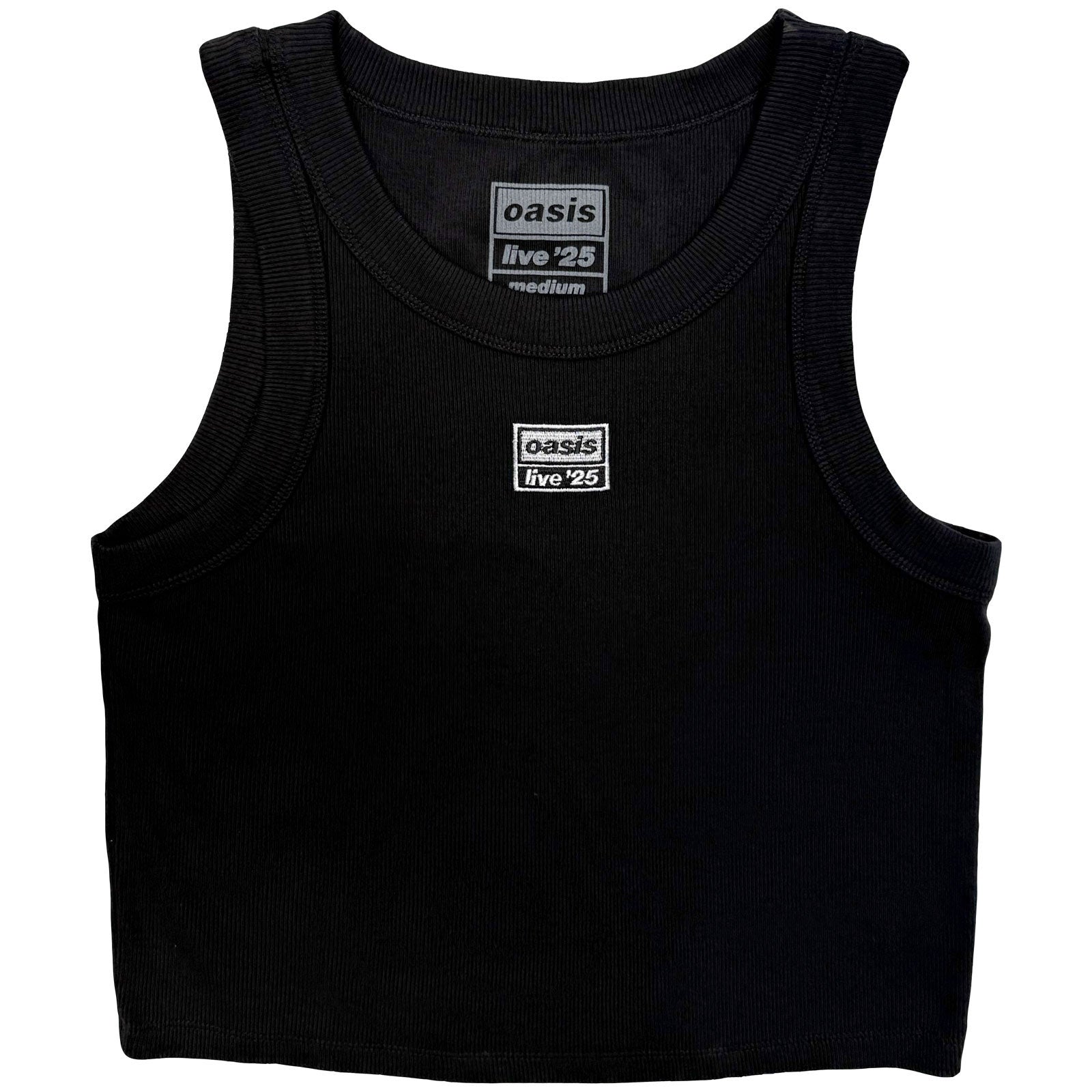 Oasis Unisex Vest T-Shirt: Live '25 Embroidered (Black) (Ex-Tour)