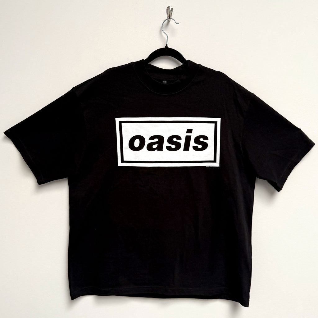Oasis Unisex Oversized Boxy T-Shirt: Decca Logo (Black)