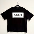 Oasis Unisex Oversized Boxy T-Shirt: Decca Logo (Black)