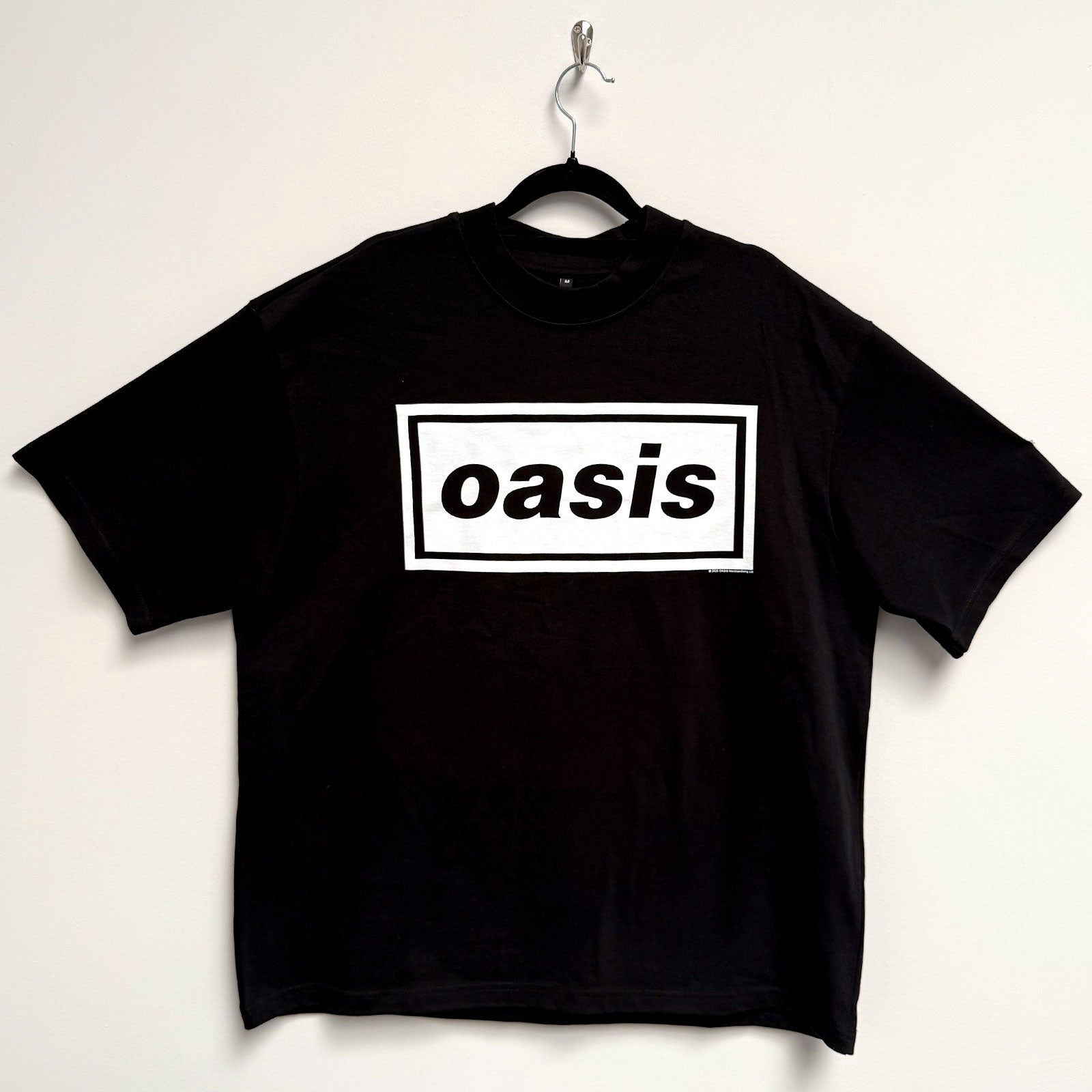 Oasis Unisex Oversized Boxy T-Shirt: Decca Logo (Black)