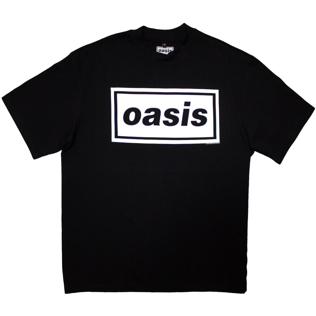 Oasis Unisex Oversized Boxy T-Shirt: Decca Logo (Black)