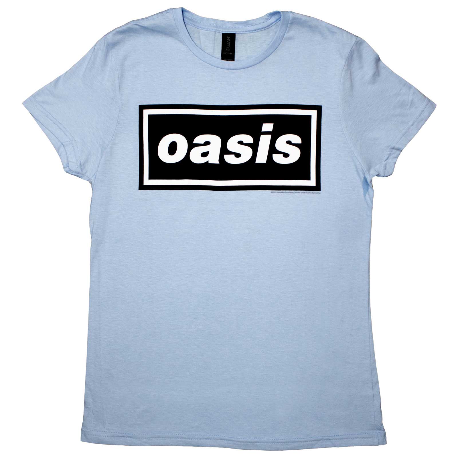 Oasis Ladies T-Shirt: Decca Logo (Light Blue)