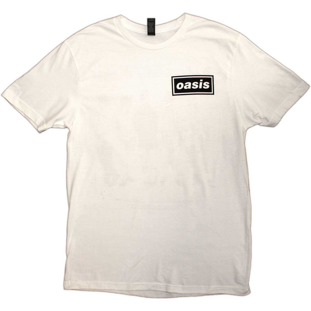 Oasis Unisex T-Shirt: Definitely Maybe Promo (White) (Back Print)