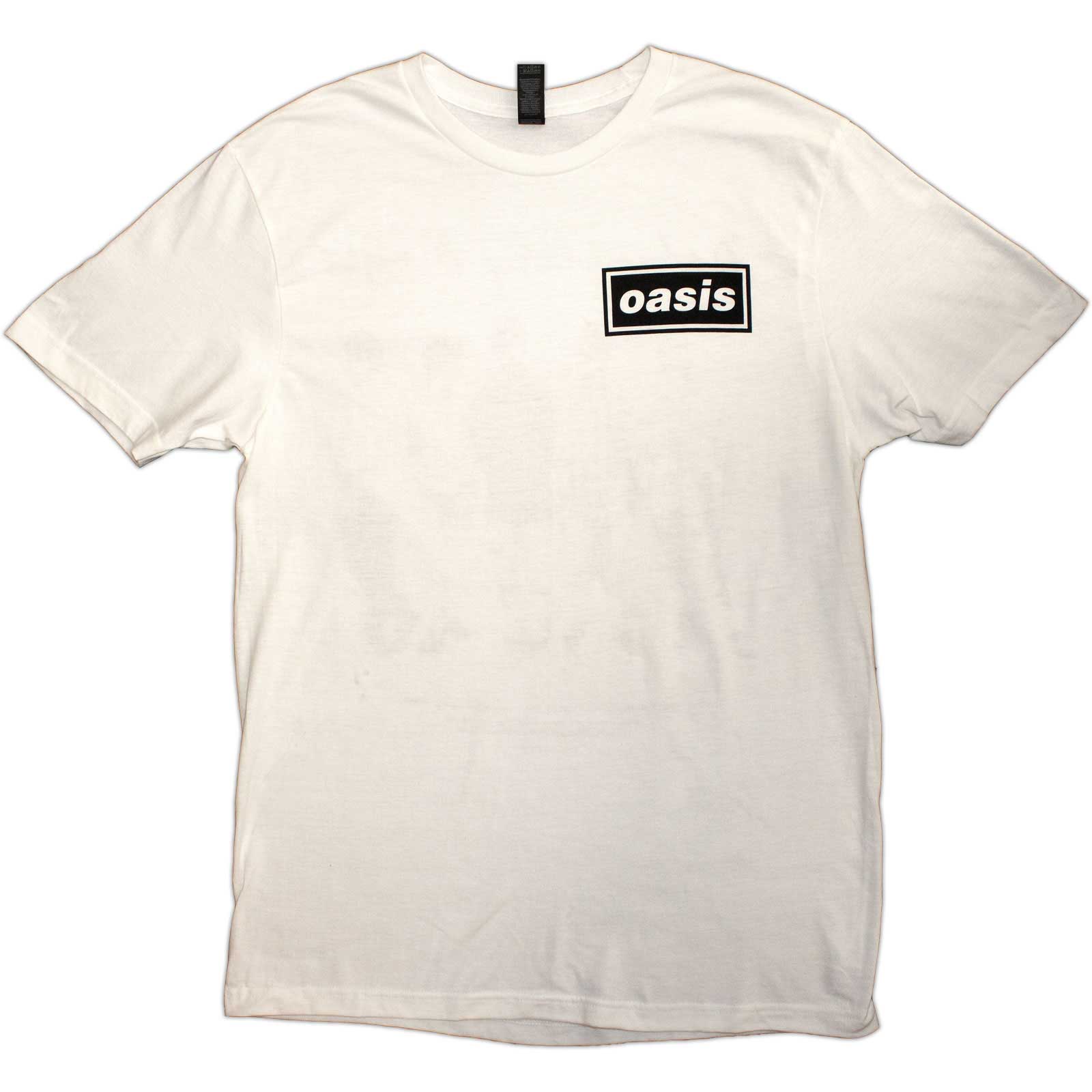 Oasis Unisex T-Shirt: Definitely Maybe Promo (White) (Back Print)
