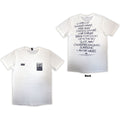 Oasis Unisex T-Shirt: Definitely Maybe AAA Setlist (White) (Back Print)