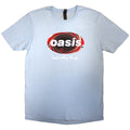 Oasis Unisex T-Shirt: Definitely Maybe Union Jack Oval (Light Blue)