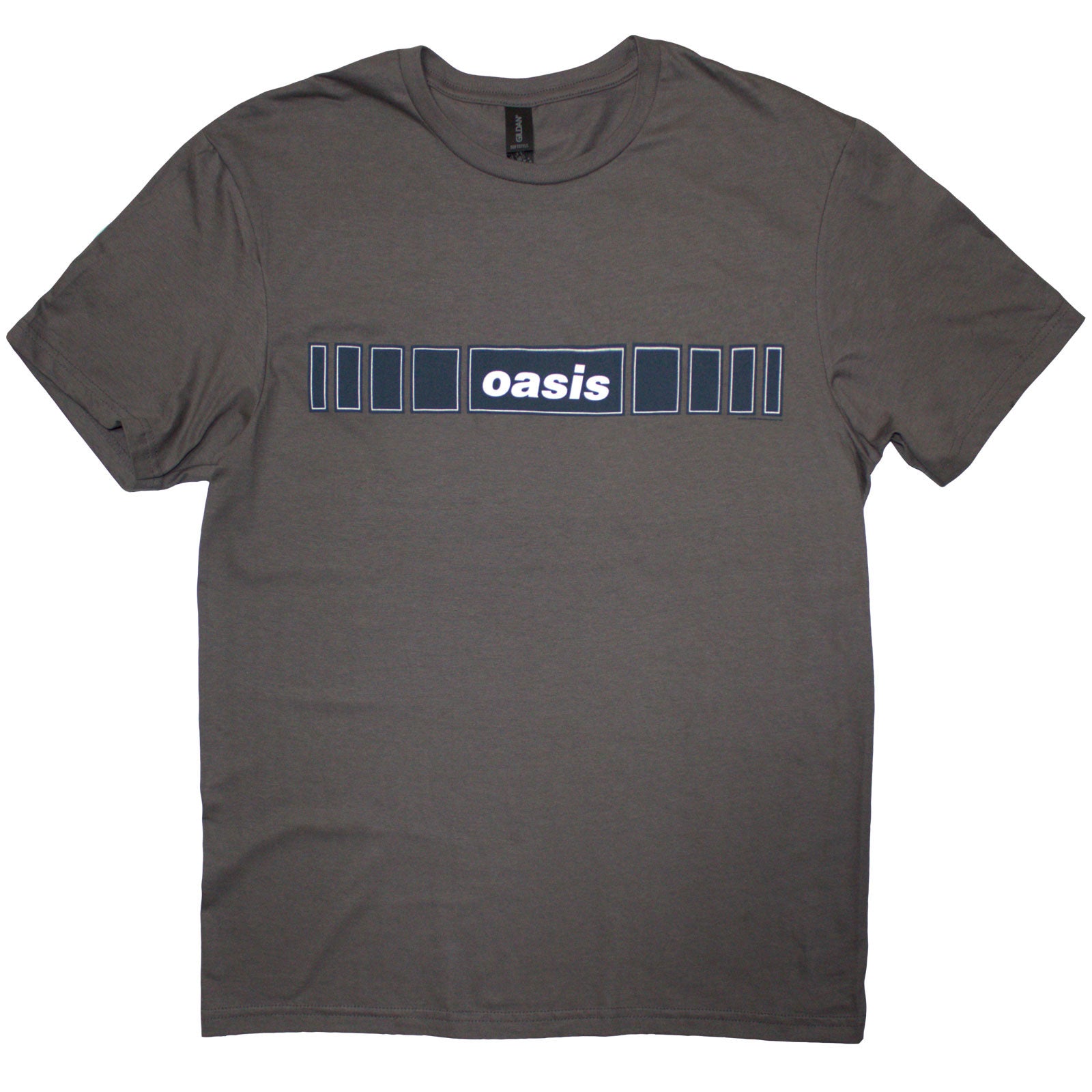 Oasis Unisex T-Shirt: Horizontal Bars Logo (Charcoal Grey)