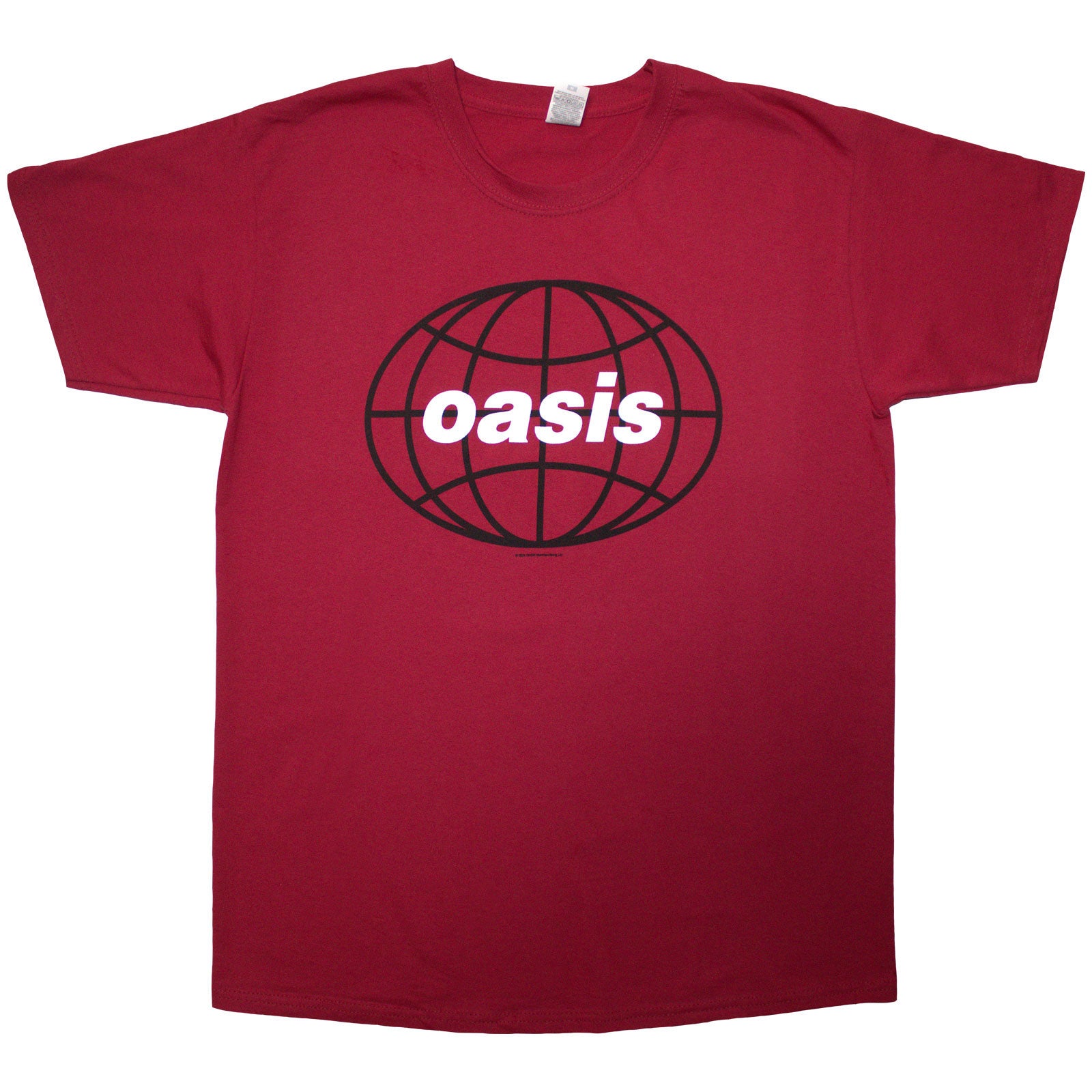 Oasis Unisex T-Shirt: 1998 World Tour - South America (Red) (Back Print)