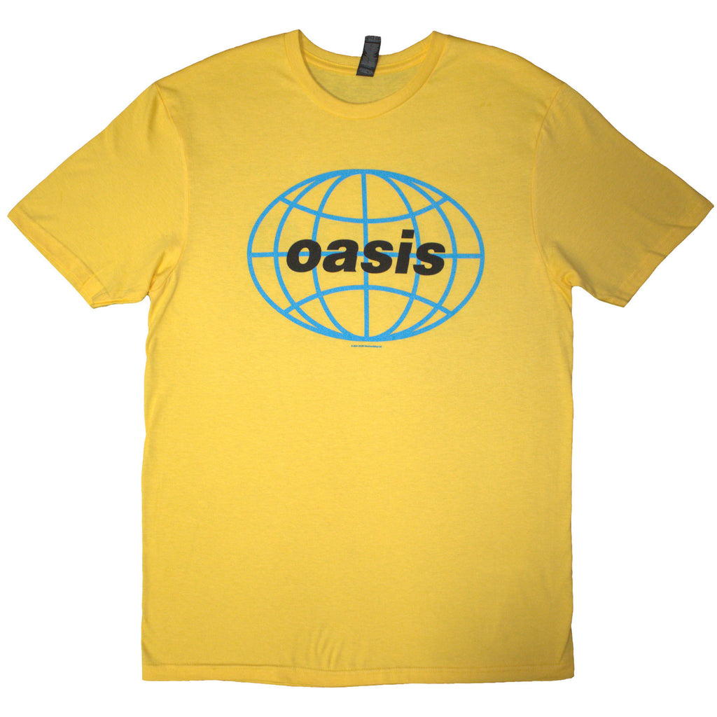 Oasis Unisex T-Shirt: 1998 World Tour - South America (Yellow) (Back Print)