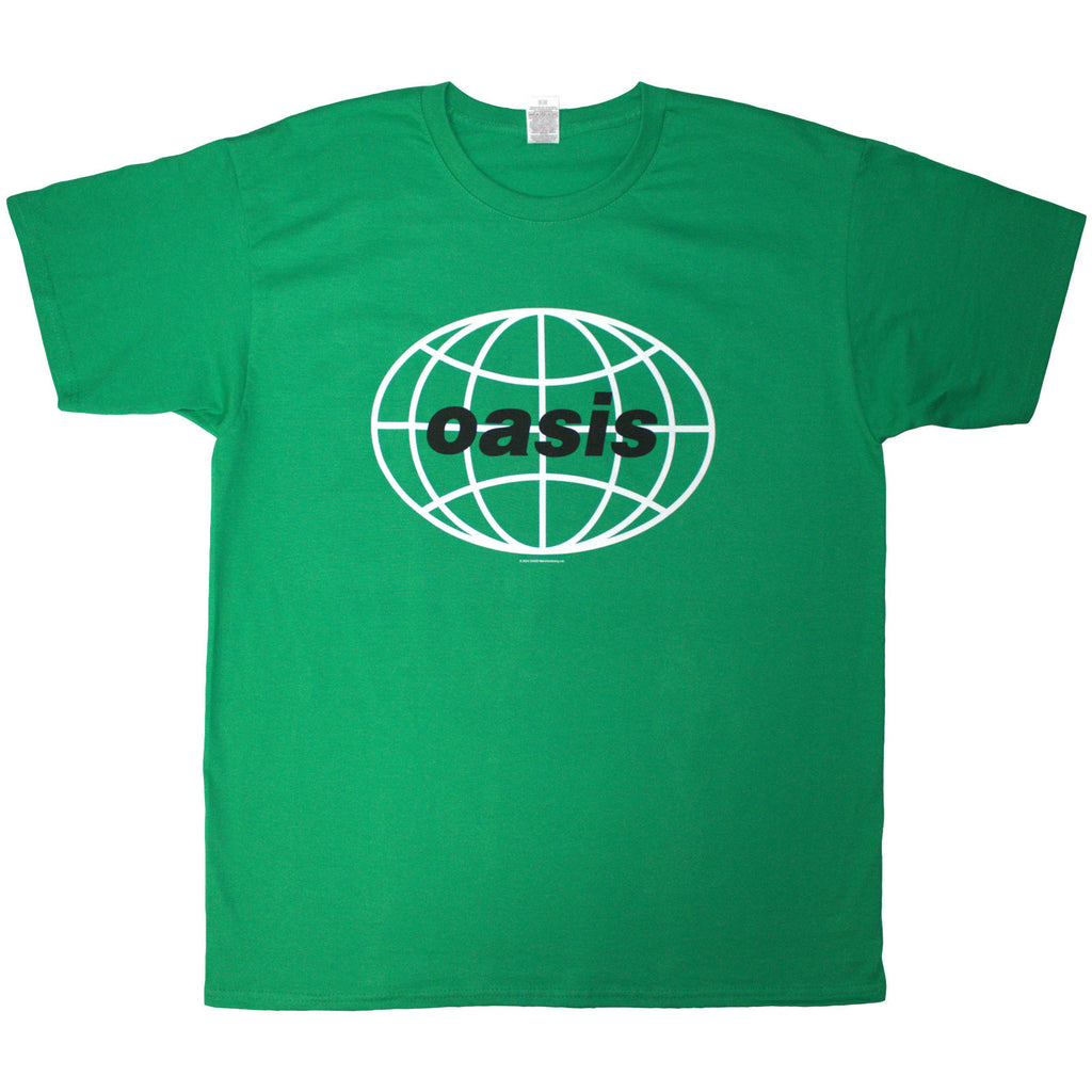 Oasis Unisex T-Shirt: 1998 World Tour - Mexico City (Green) (Back Print)
