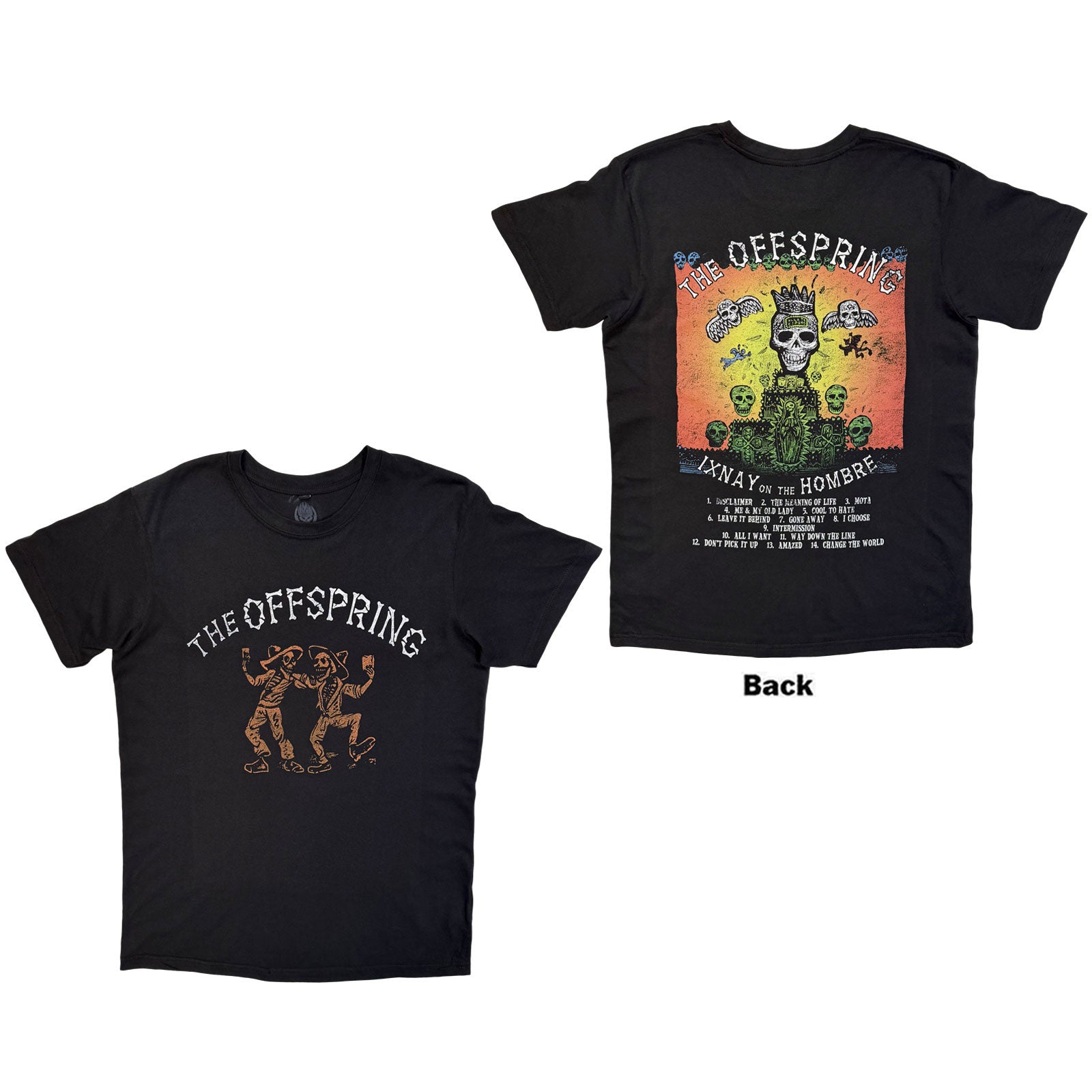 The Offspring Unisex Premium Carbon T-Shirt: Ixnay On The Hombre (Black) (Back Print)