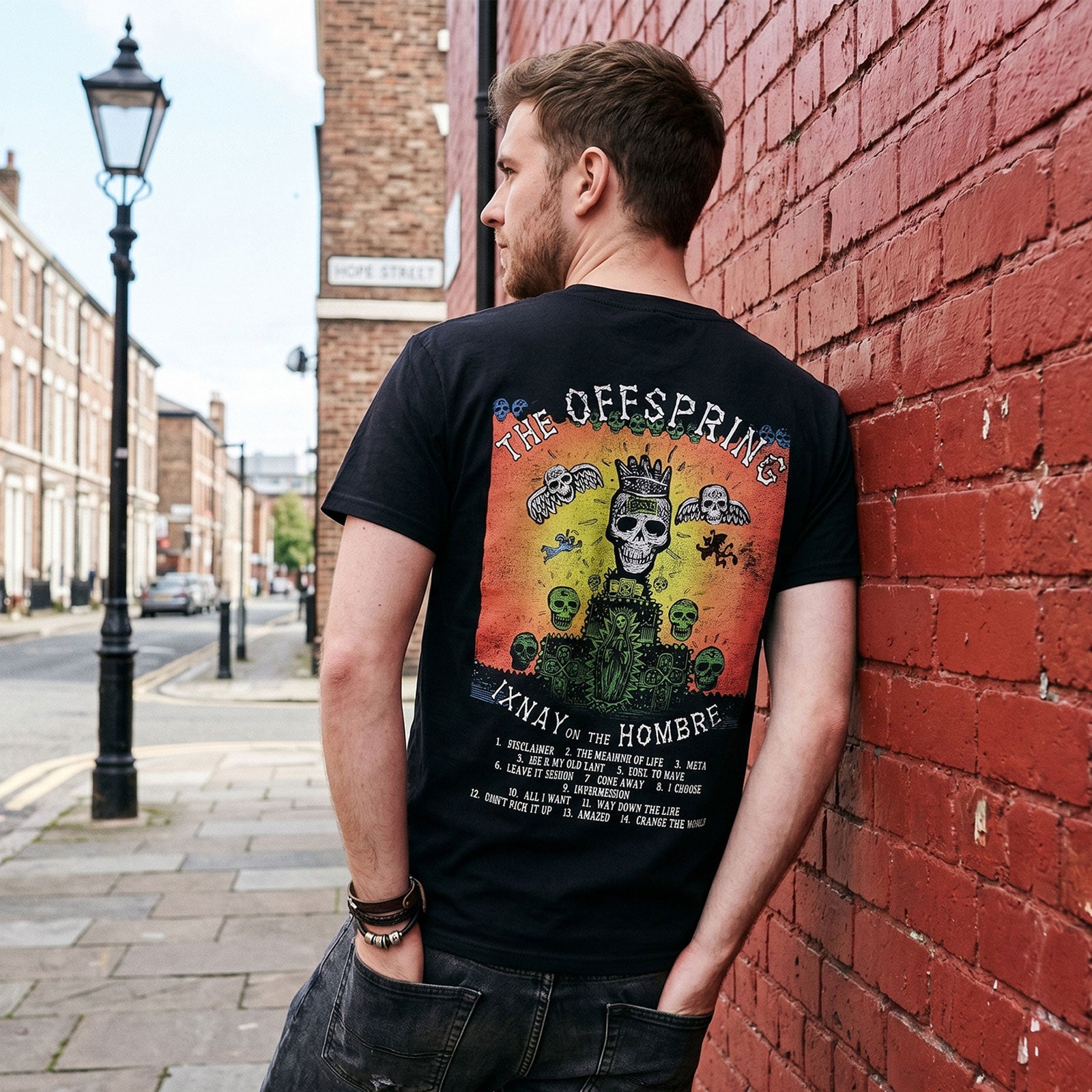 The Offspring Unisex Premium Carbon T-Shirt: Ixnay On The Hombre (Black) (Back Print)