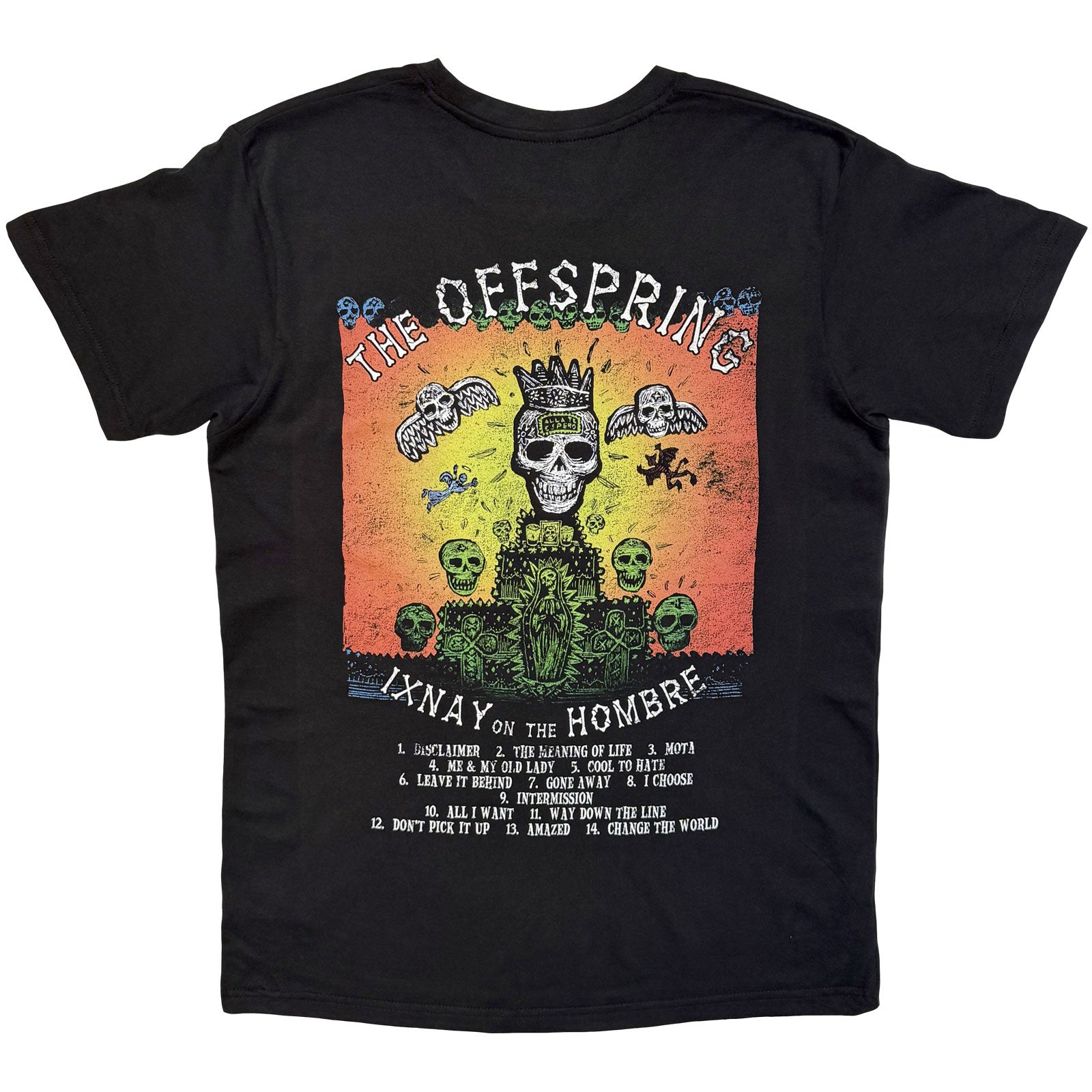 The Offspring Unisex Premium Carbon T-Shirt: Ixnay On The Hombre (Black) (Back Print)
