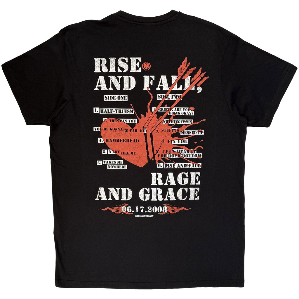 The Offspring Unisex Premium Carbon T-Shirt: Rise And Fall (Black) (Back Print)