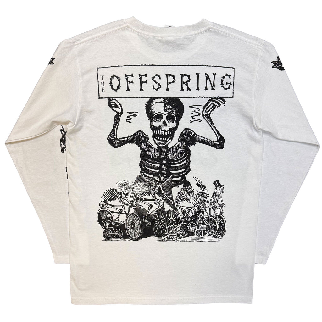 The Offspring Unisex Long Sleeve T-Shirt: Skeletons (White) (Back Print) (LOS)