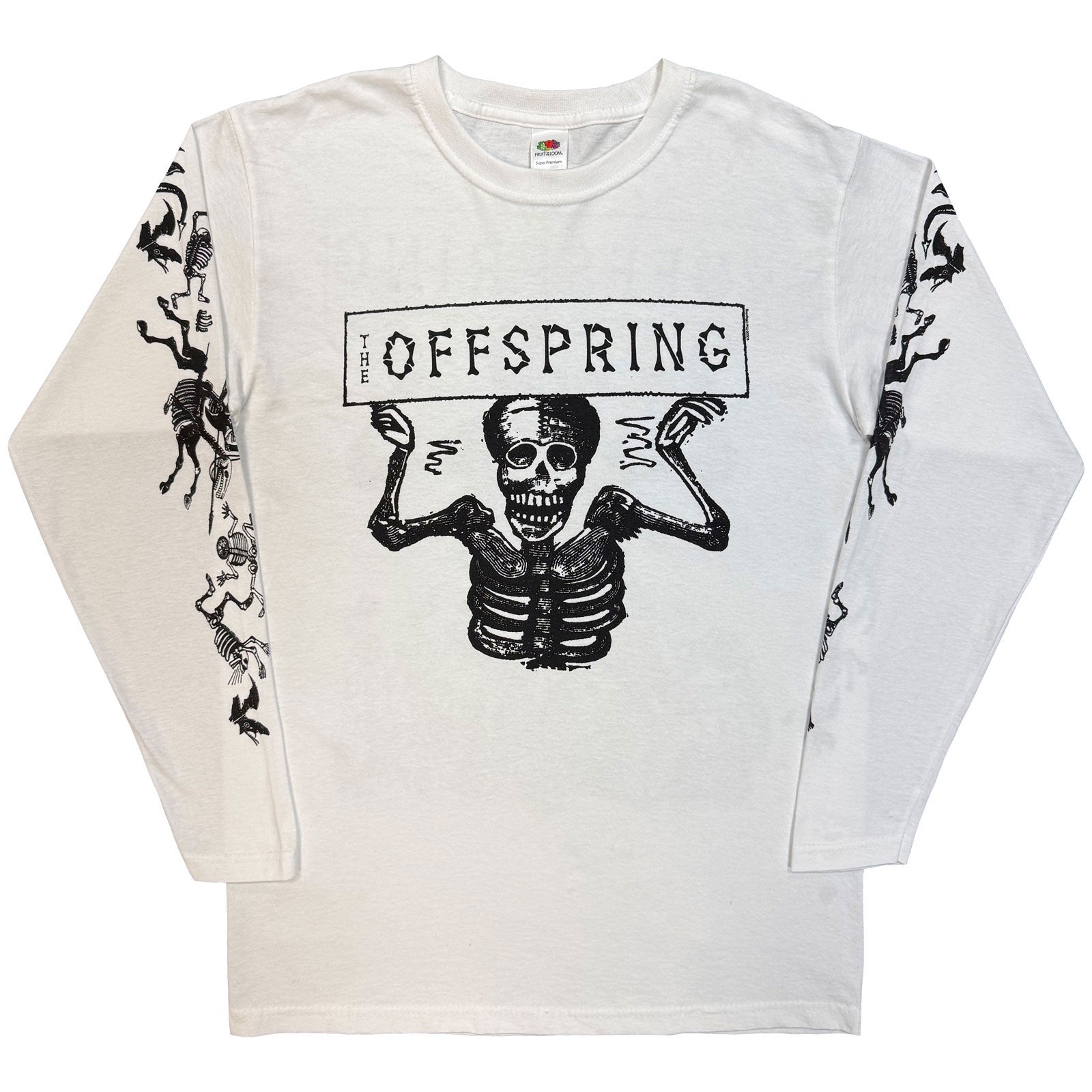 The Offspring Unisex Long Sleeve T-Shirt: Skeletons (White) (Back Print) (LOS)