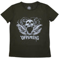 The Offspring Ladies T-Shirt: Feathered Winged Skull (Green)