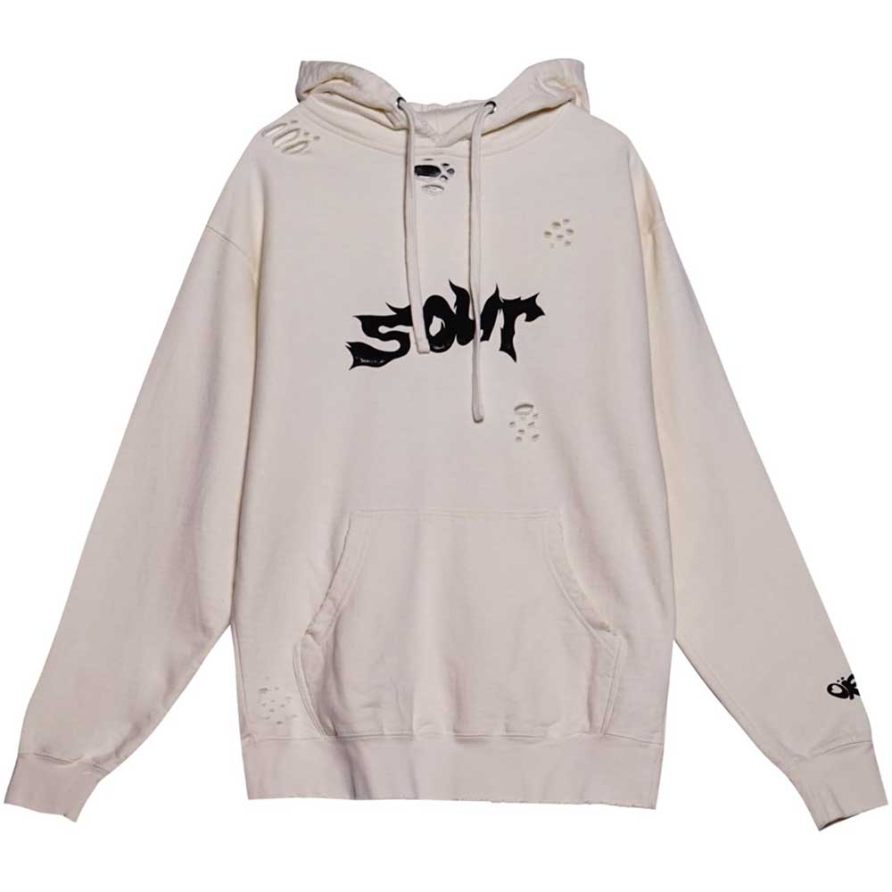 Olivia Rodrigo Unisex Pullover Hoodie: Sour Butterfly (Natural) (Ex-Tour)