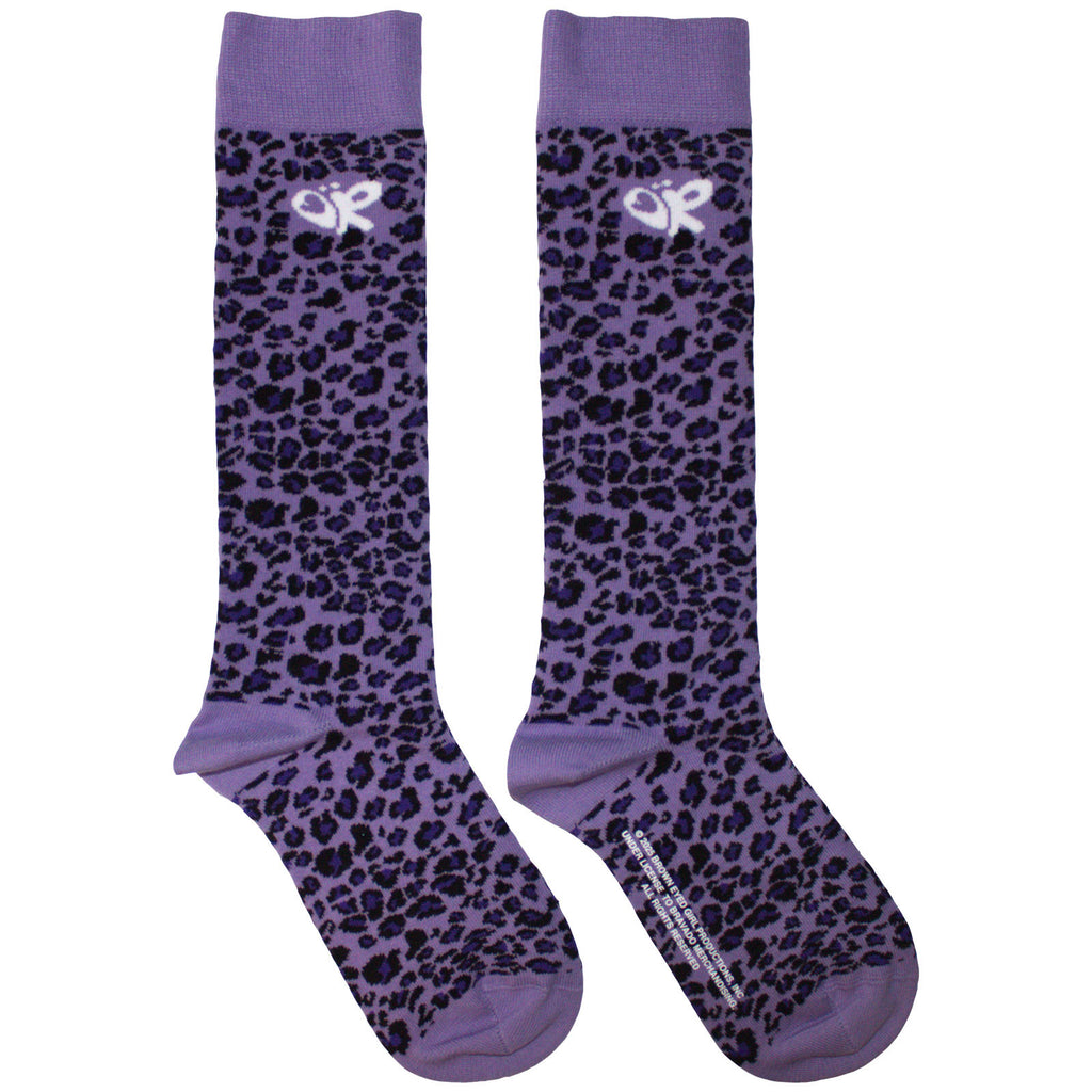Olivia Rodrigo Unisex Knee Socks: Leopard Print (Purple) (UK Size 4 - 7)
