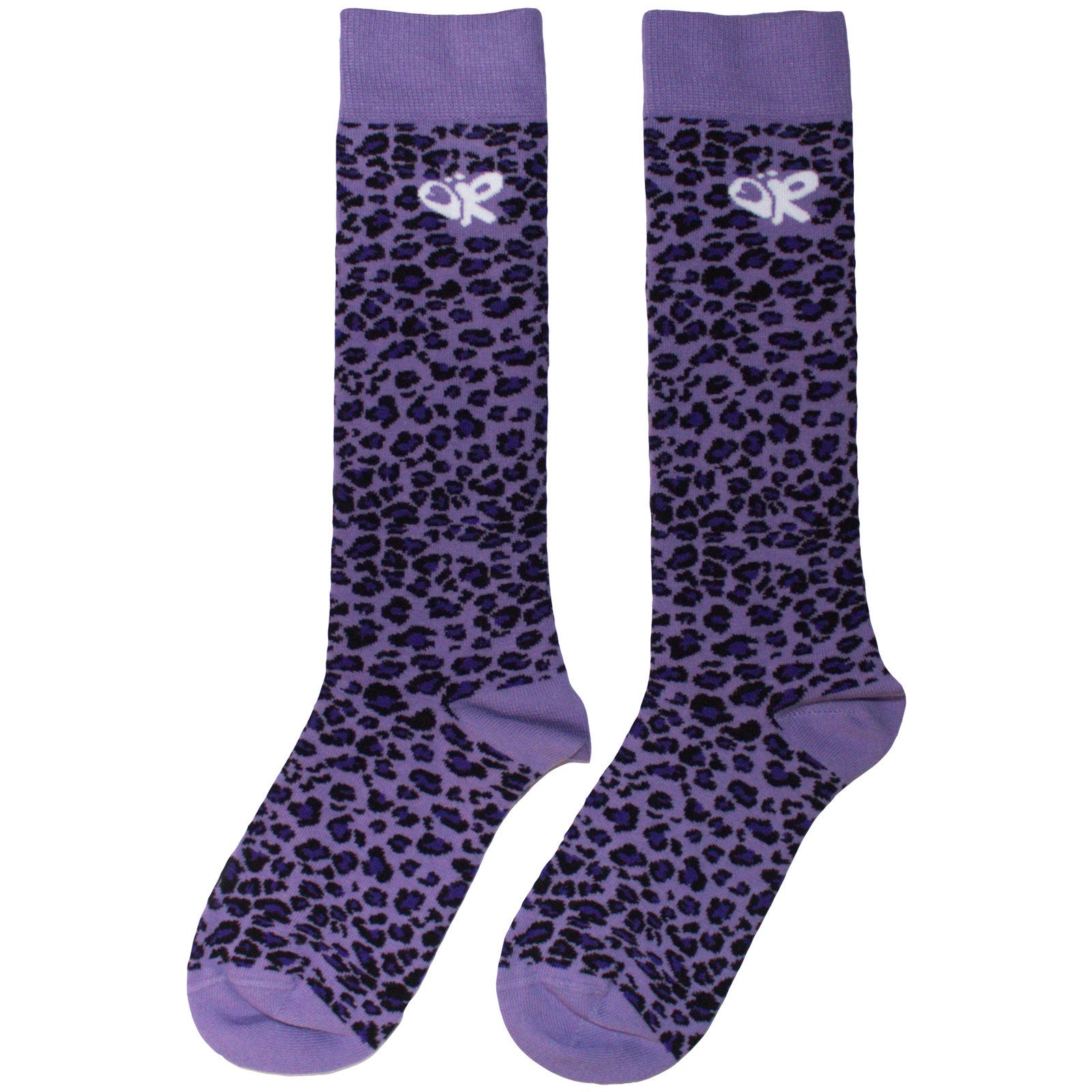 Olivia Rodrigo Unisex Knee Socks: Leopard Print (Purple) (UK Size 4 - 7)