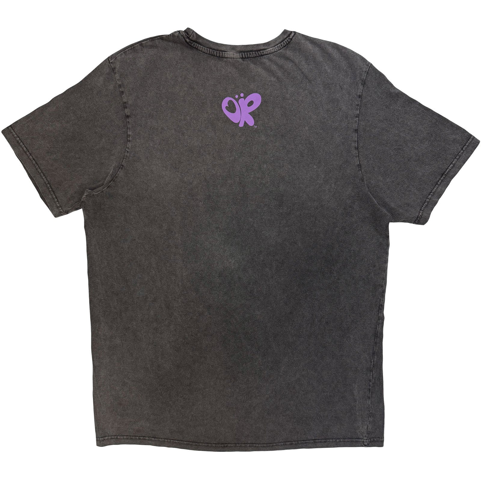 Olivia Rodrigo Unisex Stone Wash T-Shirt: Guts Album Cover (Charcoal Grey) (Back Print)