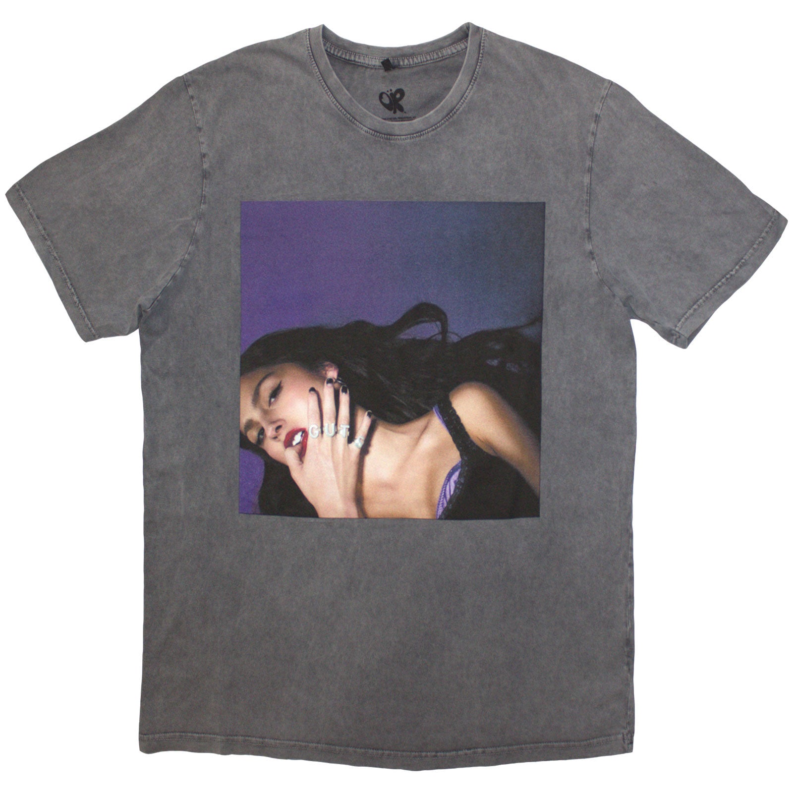Olivia Rodrigo Unisex T-Shirt: Guts Album Cover (Grey Wash) (Back Print & Wash Collection)