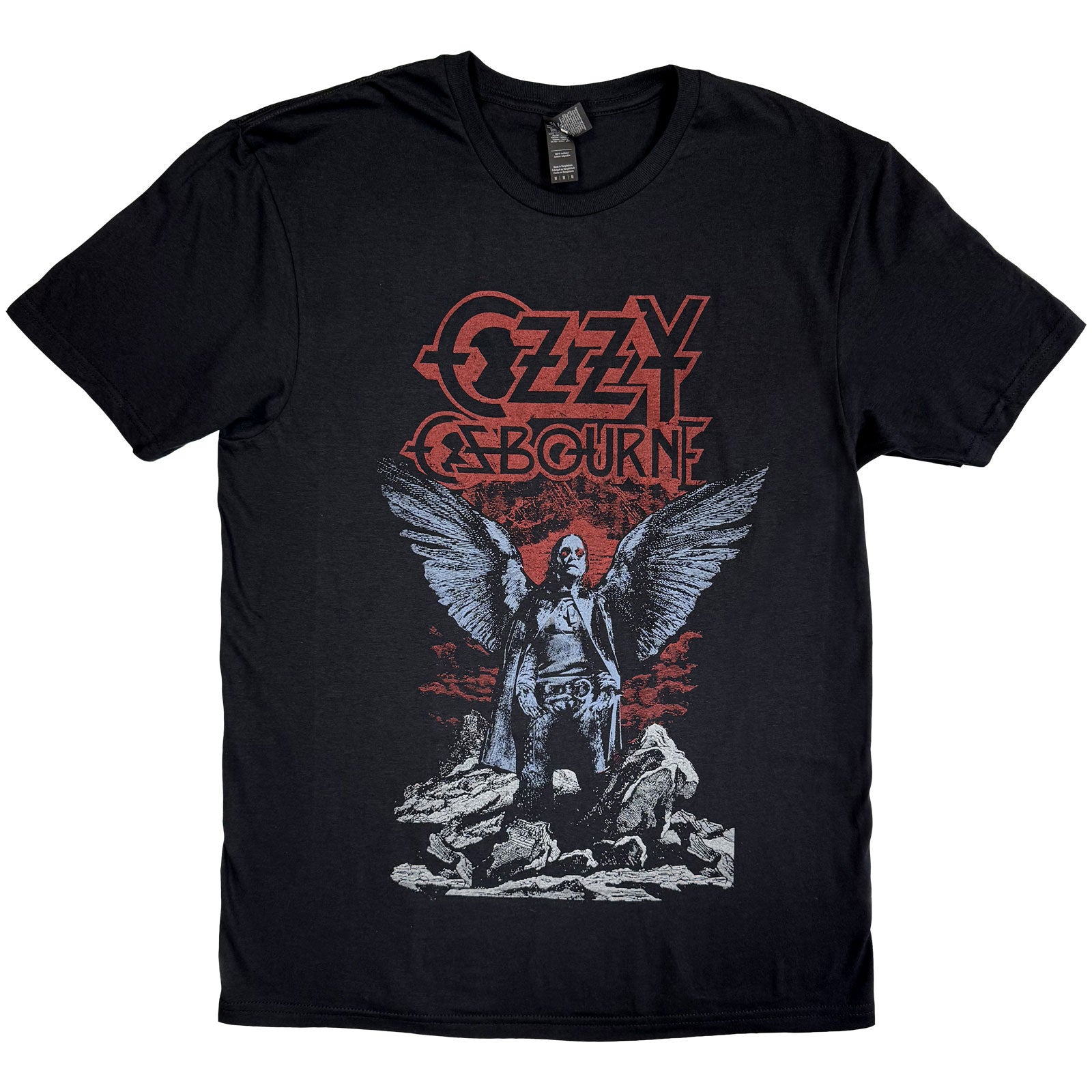 Ozzy Osbourne Unisex T-Shirt: Angel Wings (Black)