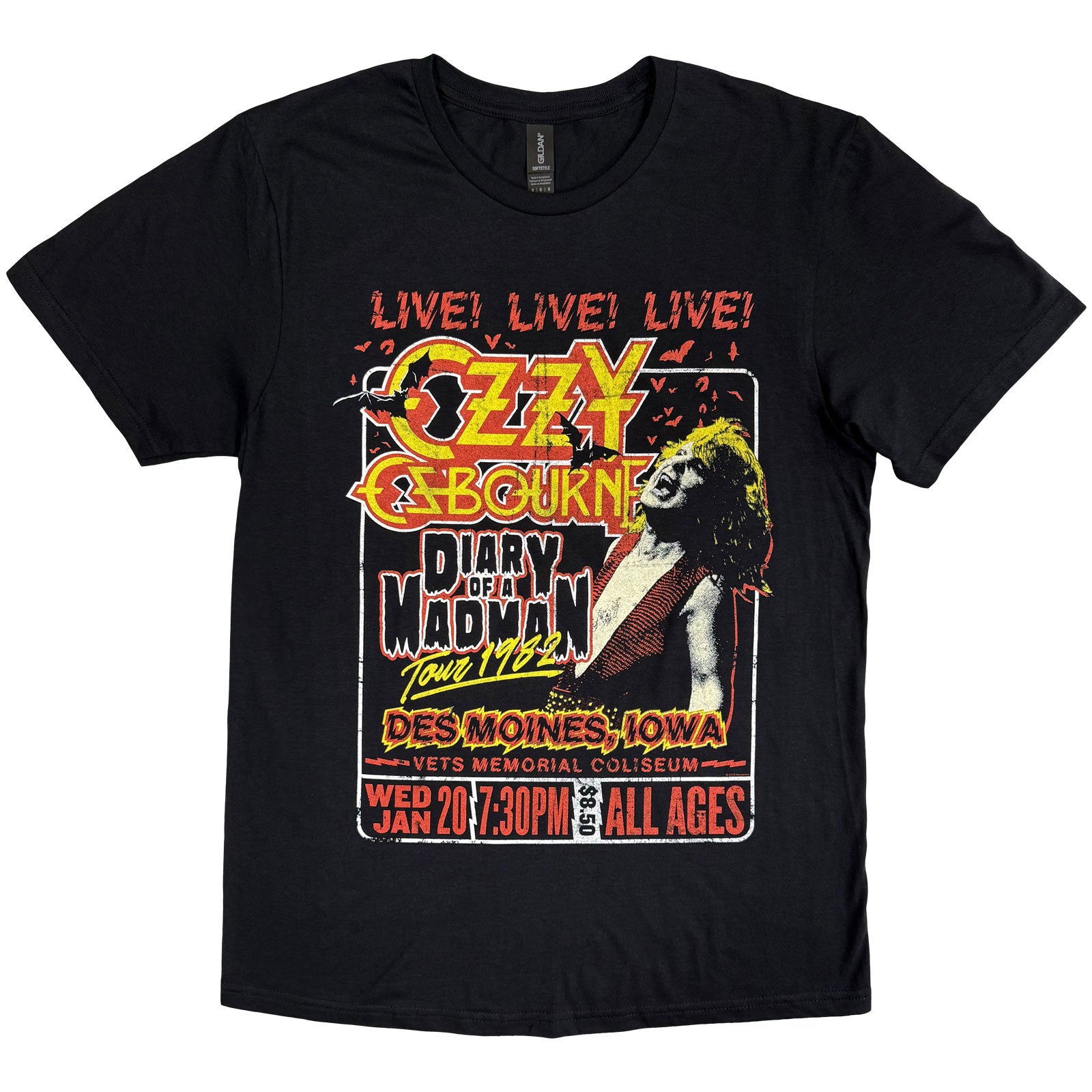 Ozzy Osbourne Unisex T-Shirt: Diary of a Madman Tour (Black)