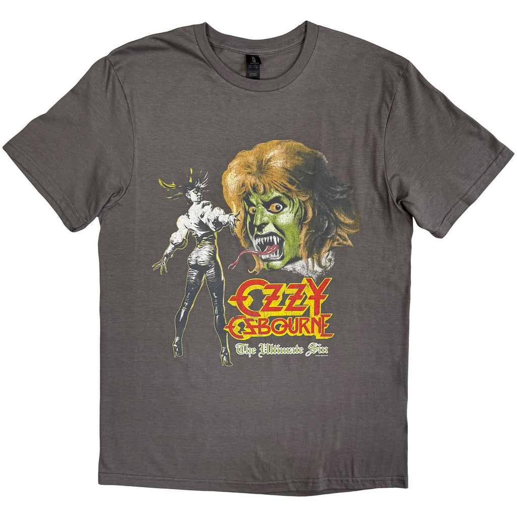 Ozzy Osbourne Unisex T-Shirt: Ultimate Remix (Charcoal Grey) (Back Print)