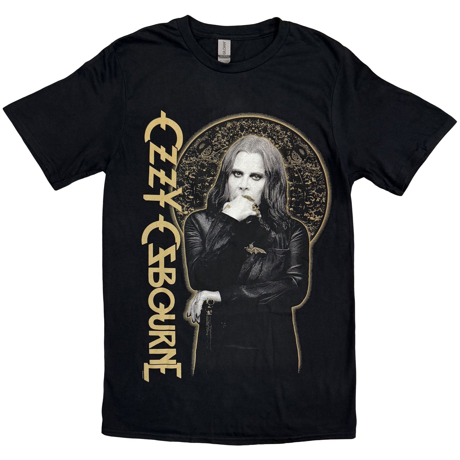 Ozzy Osbourne Unisex T-Shirt: Patient No. 9 Gold Graphic (Black)