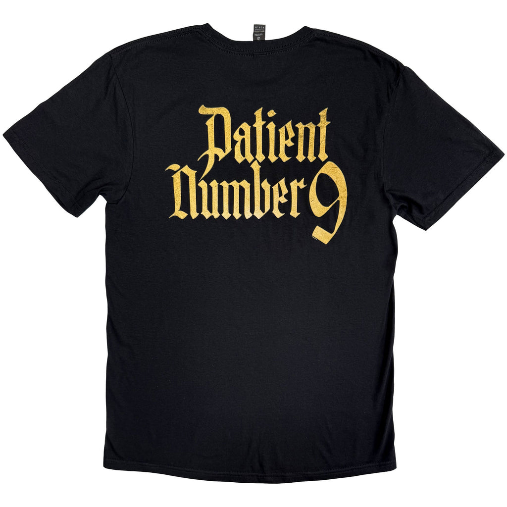 Ozzy Osbourne Unisex T-Shirt: Patient No. 9 Gold Logo (Black) (Back Print)