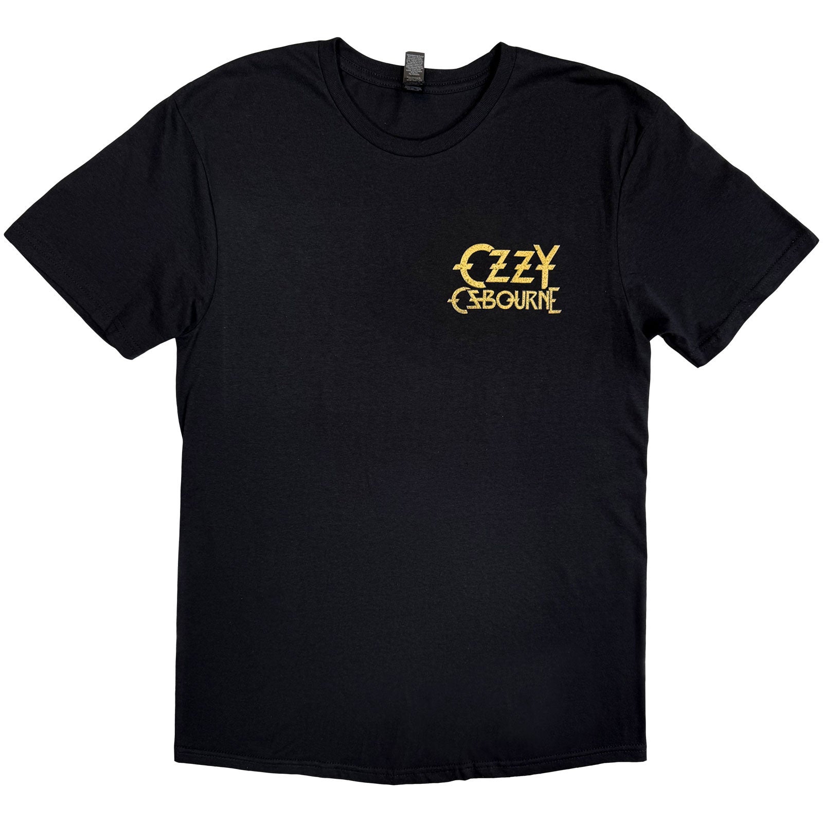 Ozzy Osbourne Unisex T-Shirt: Patient No. 9 Gold Logo (Black) (Back Print)