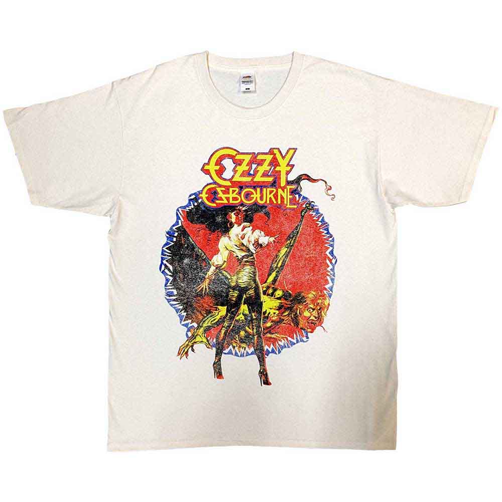 Ozzy Osbourne Unisex T-Shirt: The Ultimate Sin Tour '86 (Natural) (Back Print)