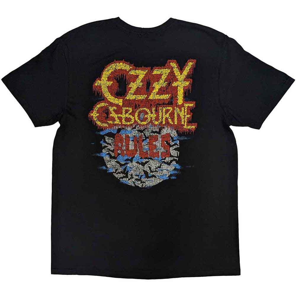 Ozzy Osbourne Unisex T-Shirt: Bark At The Moon Tour '84 (Black) (Back Print)