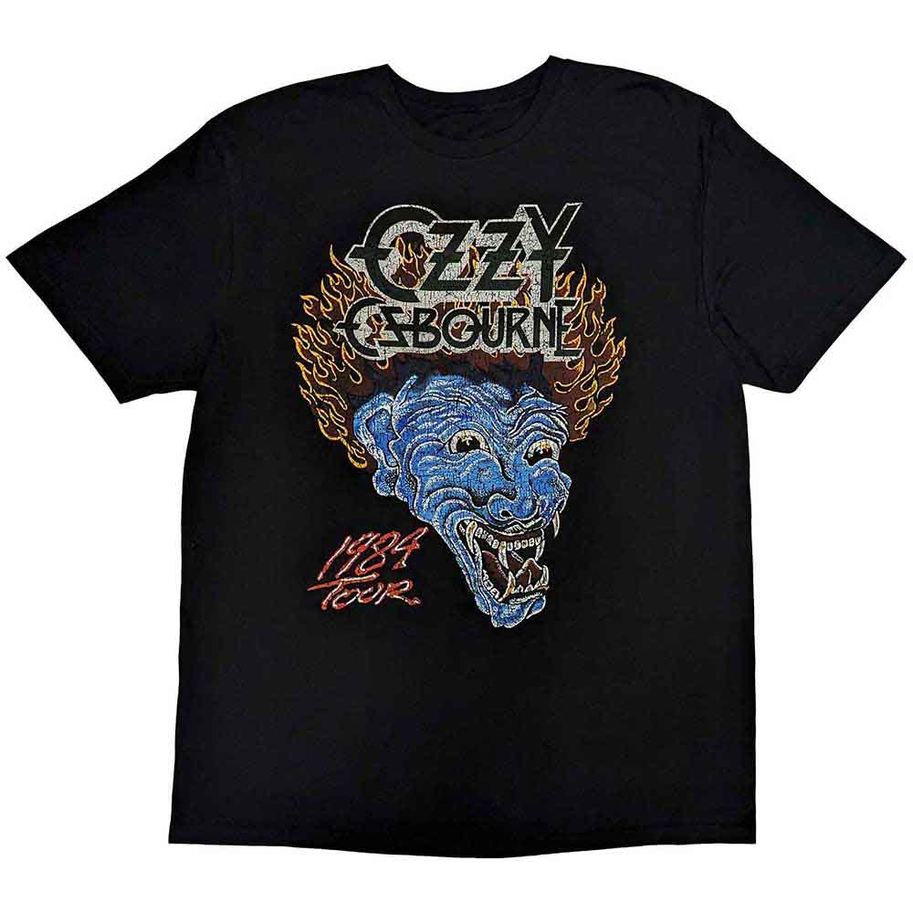 Ozzy Osbourne Unisex T-Shirt: Bark At The Moon Tour '84 (Black) (Back Print)