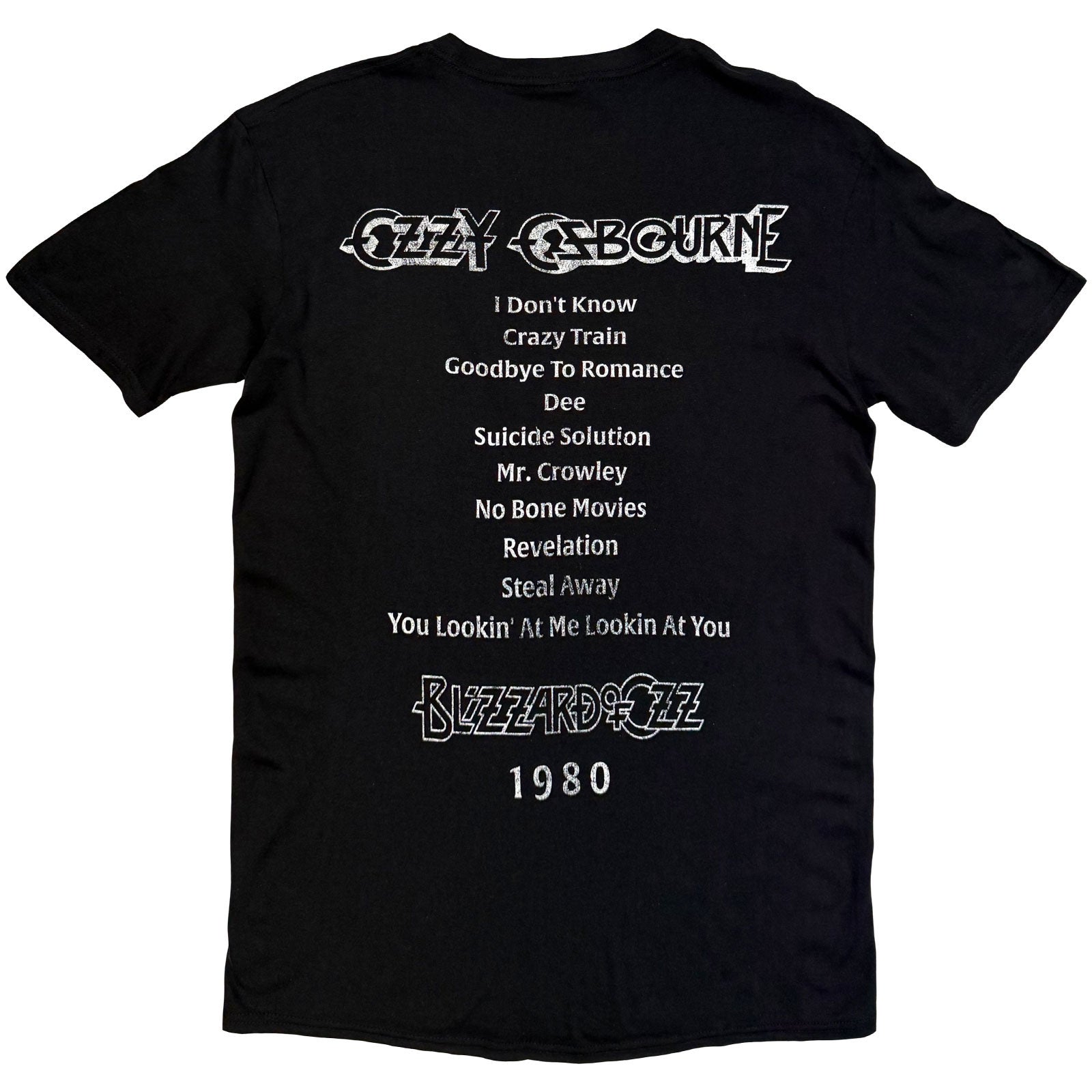 Ozzy Osbourne Unisex T-Shirt: Blizzard Of Ozz Tribute (Black) (Back Print)
