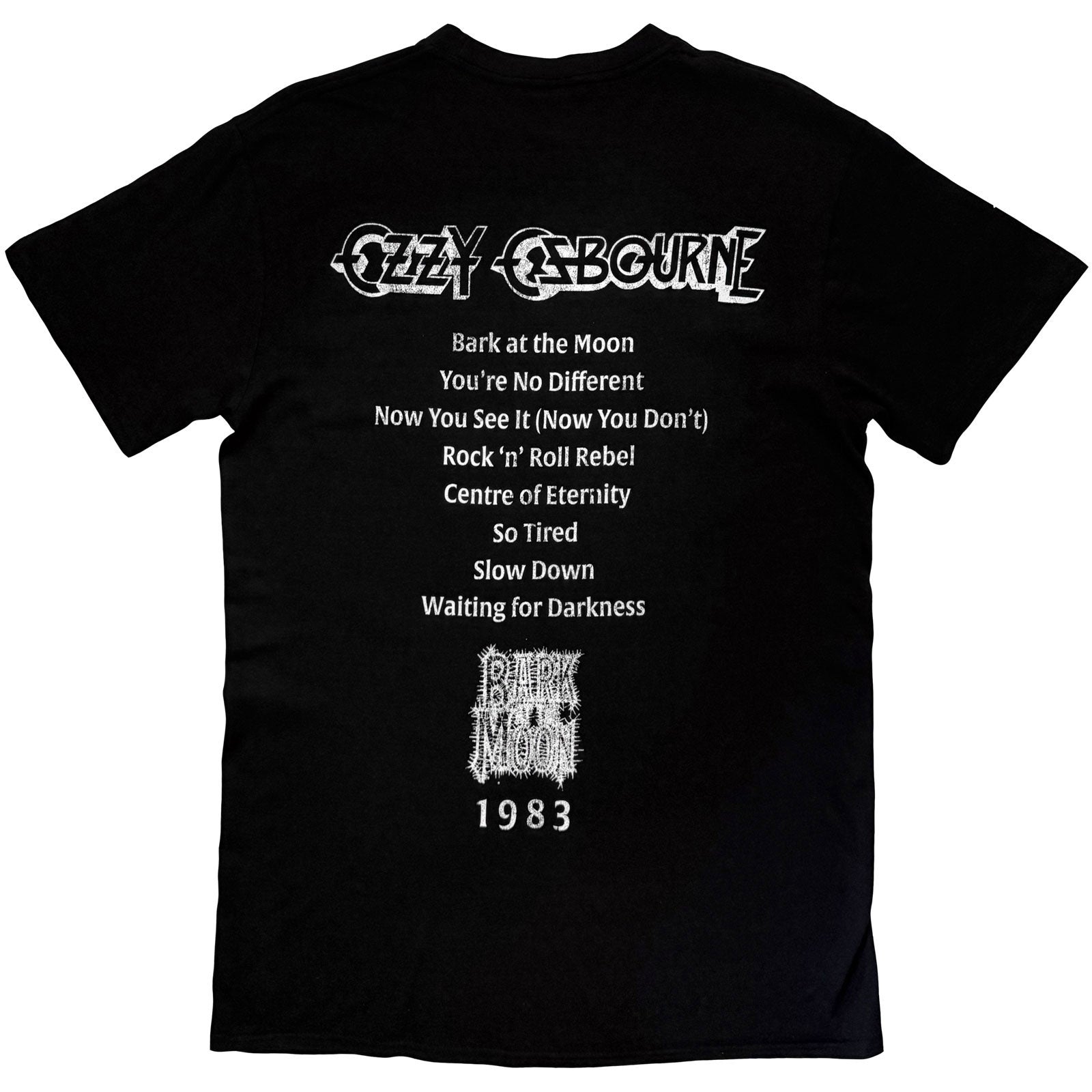 Ozzy Osbourne Unisex T-Shirt: Bark At The Moon Tribute (Black) (Back Print)
