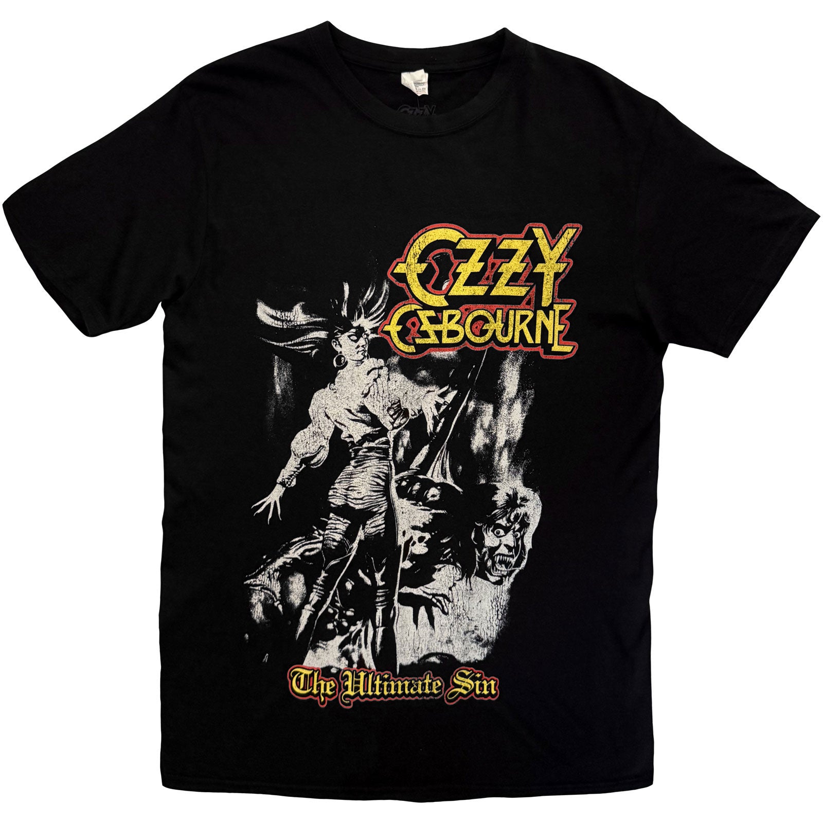 Ozzy Osbourne Unisex T-Shirt: Ultimate Sin Tribute (Black) (Back Print)