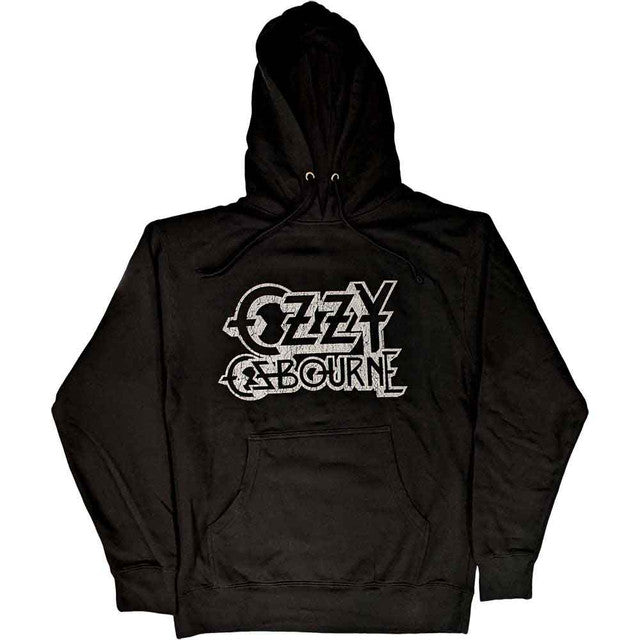 Ozzy Osbourne Unisex Pullover Hoodie: Vintage Logo (Black)