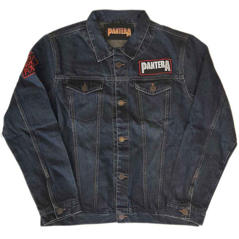Pantera Unisex Denim Jacket: Vulgar Display of Power (Black) (Back & Sleeve Print)