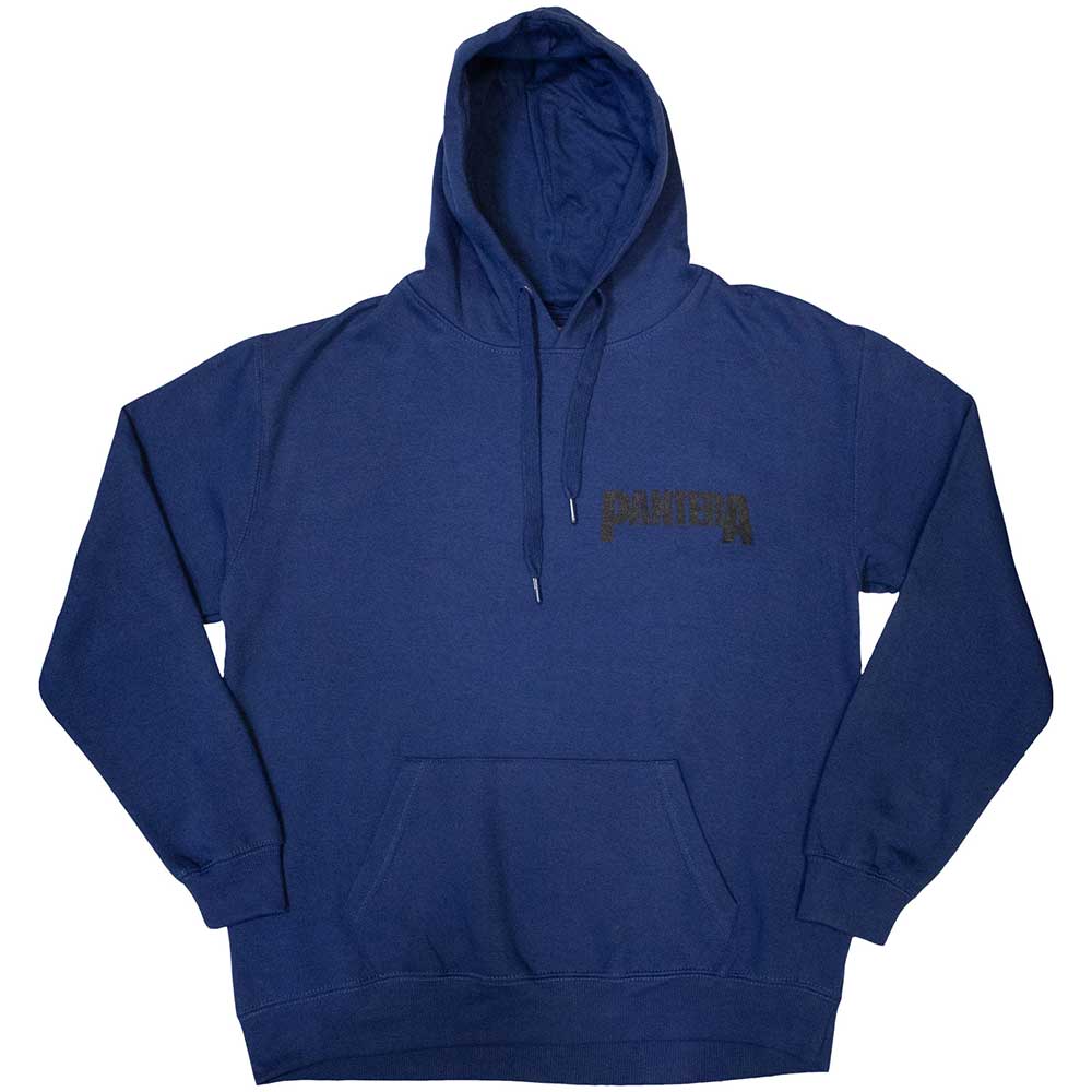 Pantera Unisex Pullover Hoodie: Mouth For War B&W (Blue) (Back Print)