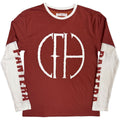 Pantera Unisex Layered Long Sleeve T-Shirt: Frayed Logo (Red & White) (Sleeve Print)