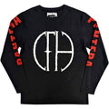 Pantera Unisex Long Sleeve T-Shirt: Frayed Logo (Black) (Sleeve Print)